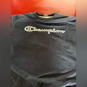 Champion Navy blue Crewneck Sweatshirt with Script Logo